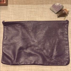 Eggplant leather pouch